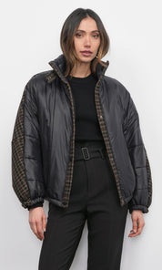 Beryl Mixed Media Quilted Puffer