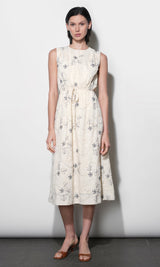 Camden Embroidered Sleeveless Dress W/ Back Cut Out