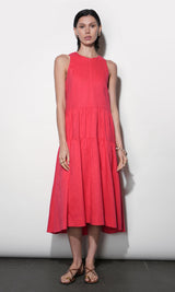 Dahlia Drop Waist Column Dress w/Zip Front