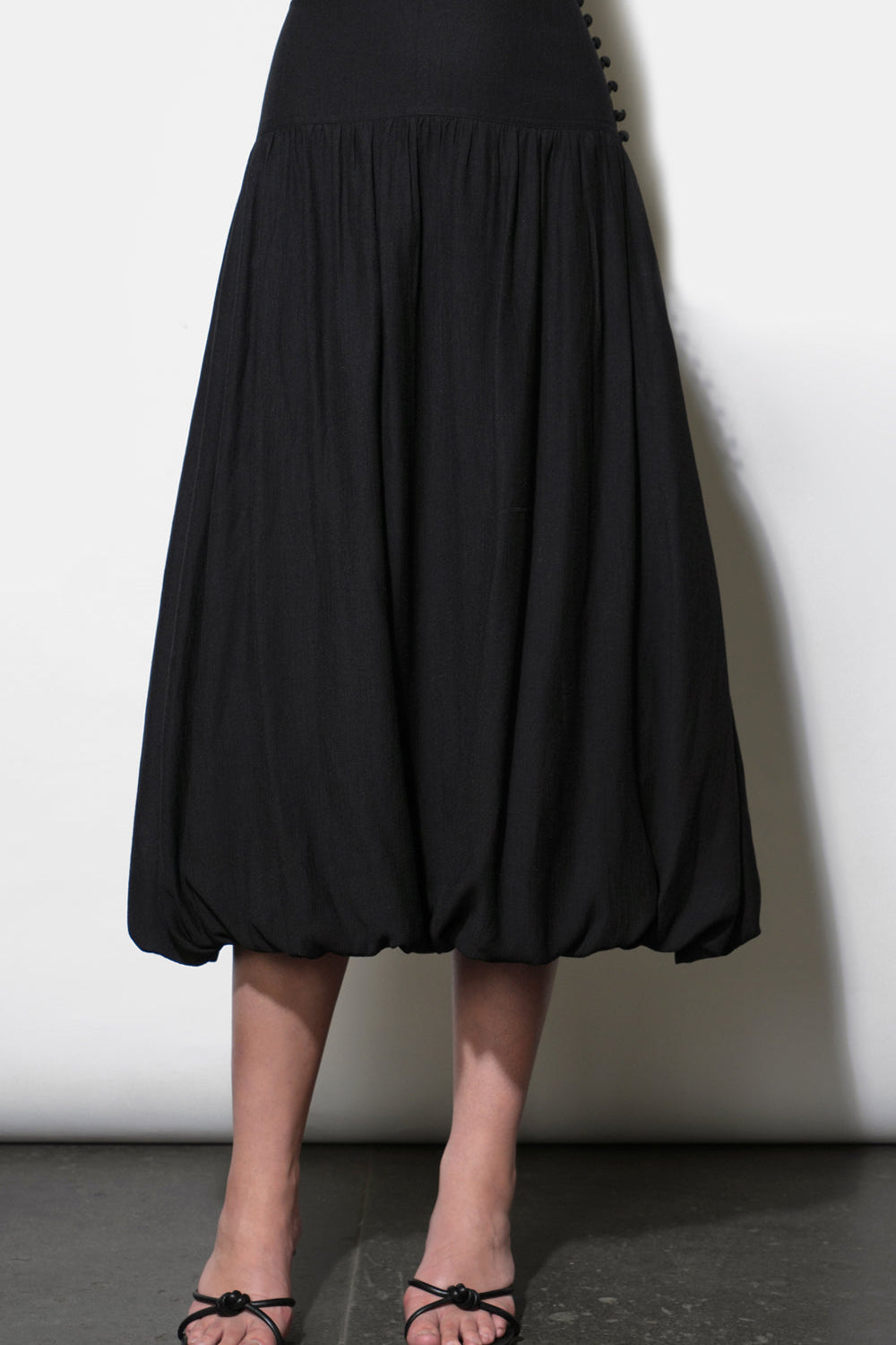 Delilah Bubble Midi Skirt With Side Button