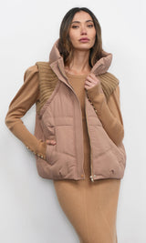 Douglas Ribbed Puffer Hooded Vest