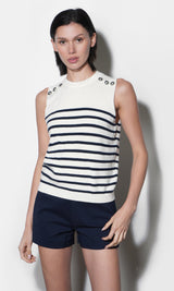 Elaine Sleeveless Stripe Sweater Top