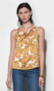 Eliza Cowl Neck Halter Top With Buckle
