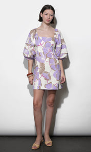 Emery Bubble Sleeve Piped Mini Dress