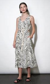 Evelyn Side Cut Out Knotted Strap Midi Dress