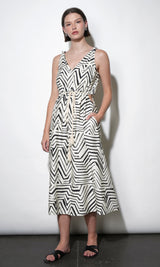 Evelyn Side Cut Out Knotted Strap Midi Dress