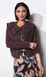 Everett Fuzzy Oversized Collar Cardigan
