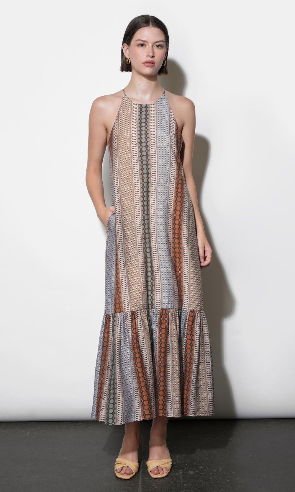 Faith Cross Back Strap Midi Dress