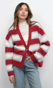Fallon Cozy Oversized Stripe Cardigan
