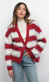Fallon Cozy Oversized Stripe Cardigan