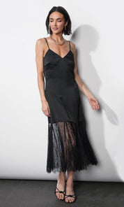 Freya Slip Dress W/ Sheer Godet Skirt