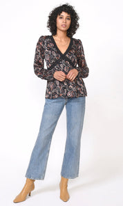 Kiani Lace Trimmed Blouse