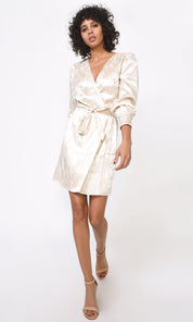 Pauline Jacquard Faux Wrap Dress - FINAL SALE
