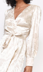 Pauline Jacquard Faux Wrap Dress - FINAL SALE