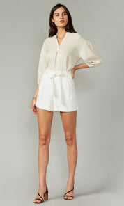Holtz Tencel Linen Shorts With Tie