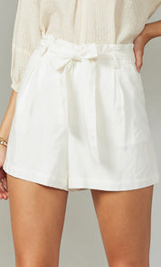 Holtz Tencel Linen Shorts With Tie