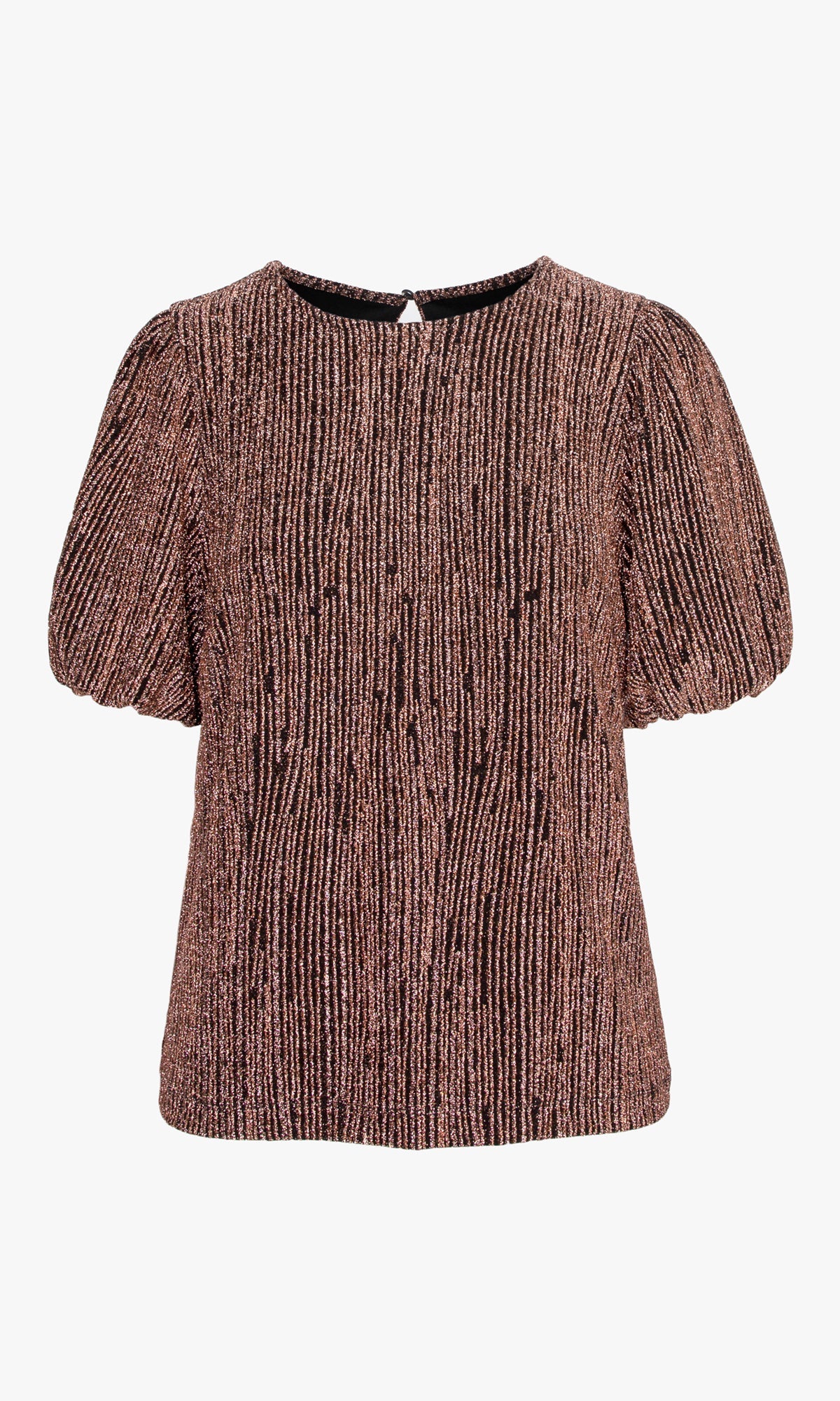 Felicia Lurex Knit Pouf Sleeve Blouse