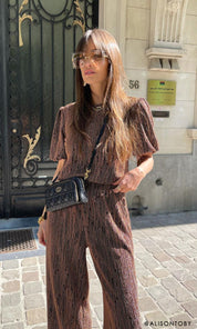 Denver Lurex Knit Wide Leg Pant