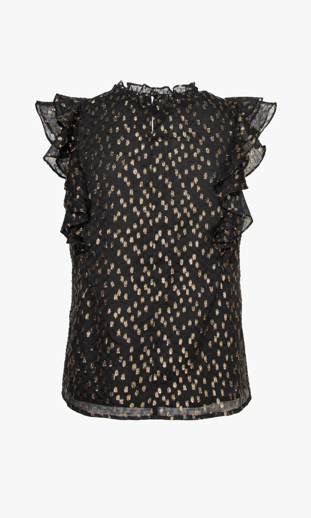 Sammie Lurex Dobby Chiffon Ruffled Blouse