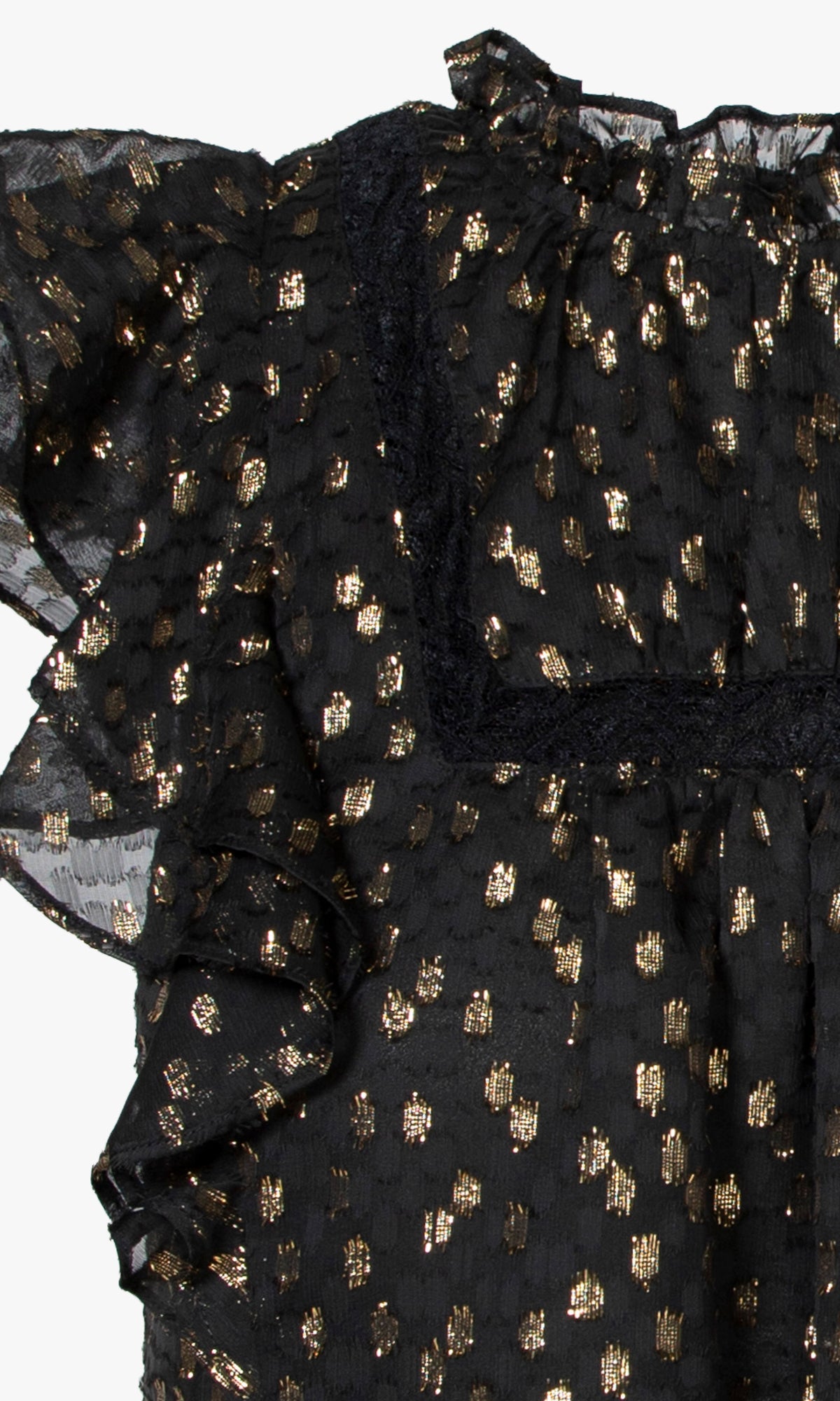 Sammie Lurex Dobby Chiffon Ruffled Blouse