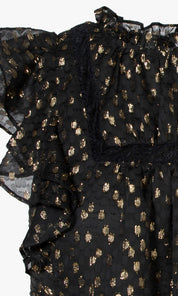 Sammie Lurex Dobby Chiffon Ruffled Blouse