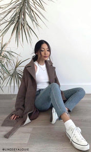 Taylor Brushed Robe Style Belted Coat