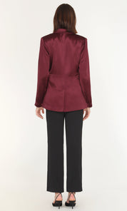 Glenda Satin Side Tie Blazer