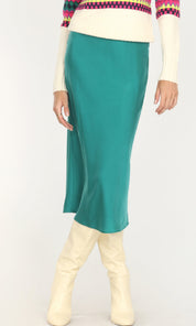 Athena Sateen Bias Cut Midi Skirt