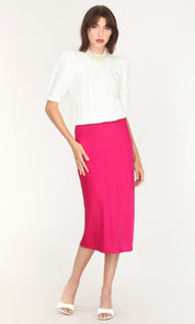Athena Sateen Bias Cut Midi Skirt