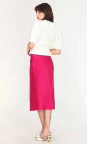 Athena Sateen Bias Cut Midi Skirt
