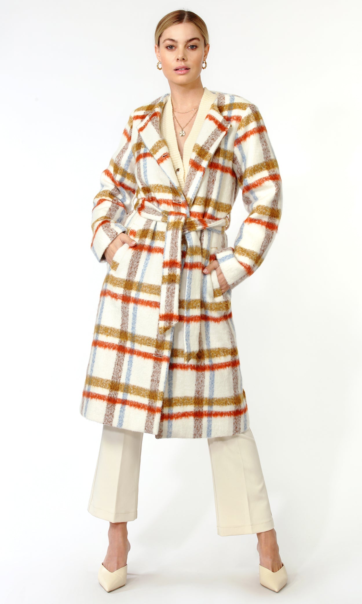 Jannis Large Check Long Coat
