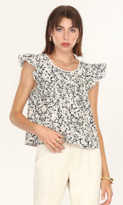 Bea Poplin Ruffled Top