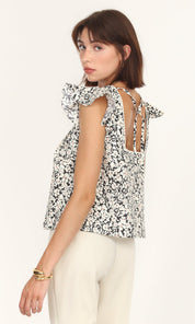 Bea Poplin Ruffled Top