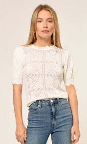 Vanessa Pointelle Tie Back Tie Top