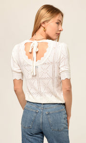 Vanessa Pointelle Tie Back Tie Top