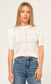 Vanessa Pointelle Tie Back Tie Top
