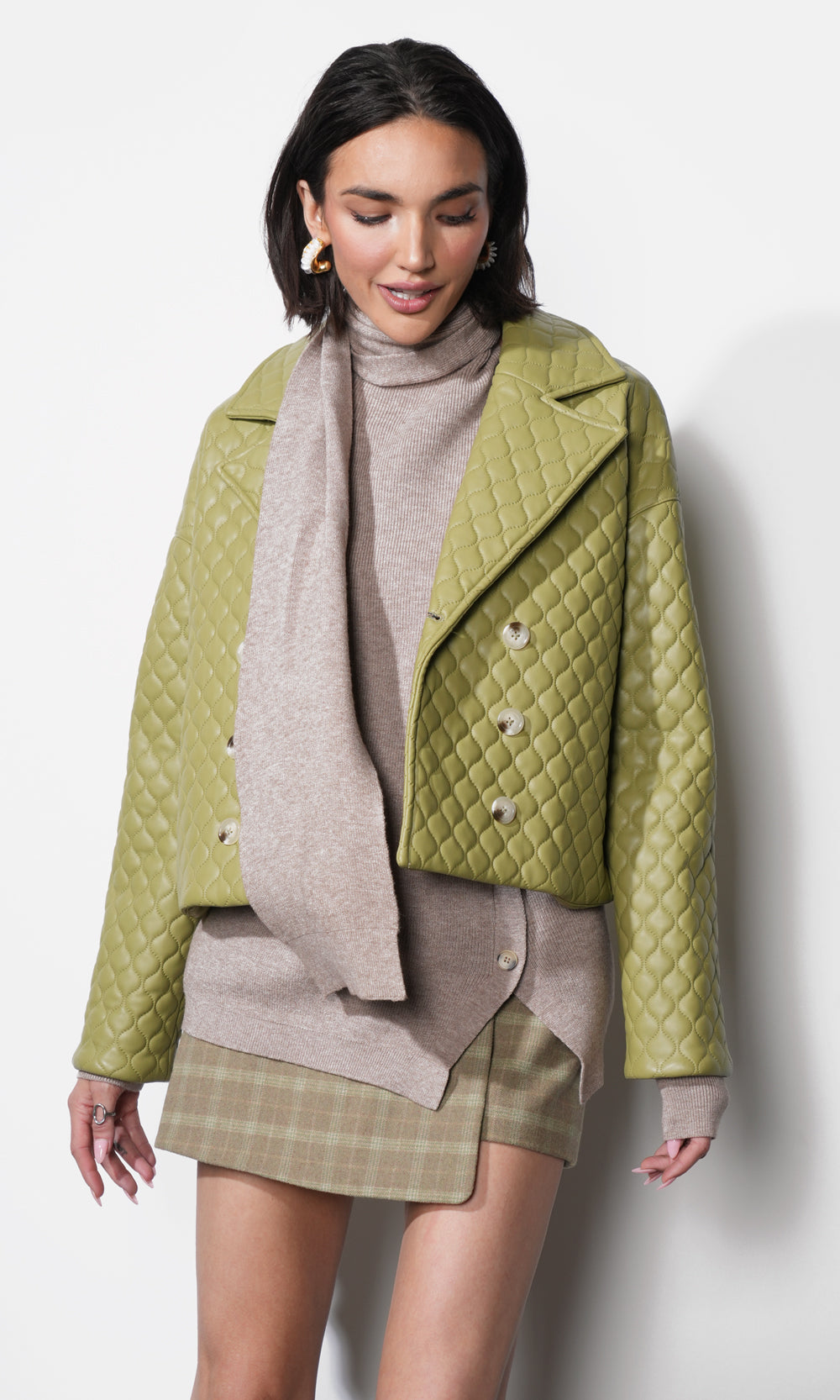Sandra Quilted Vegan Leather Jacket