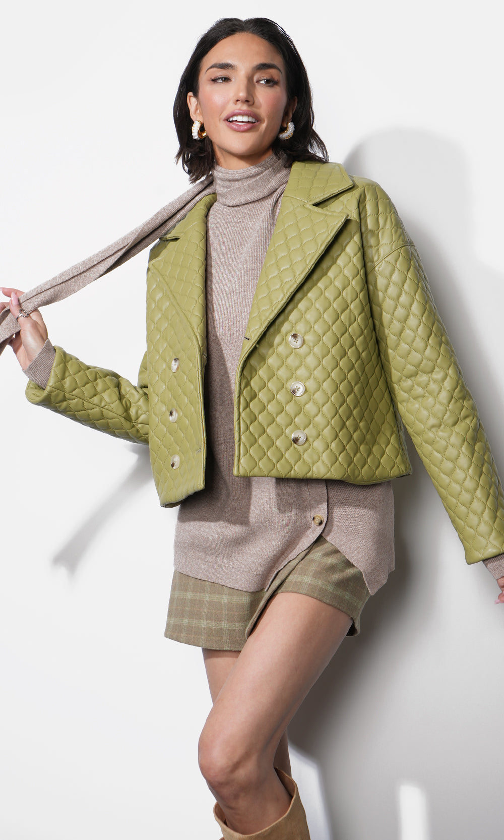 Sandra Quilted Vegan Leather Jacket