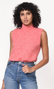 Wesley Eco Melange Mock Neck Knit Top