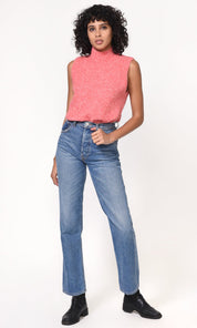 Wesley Eco Melange Mock Neck Knit Top