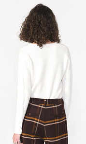 Jina Wrap Front Sweater Knit Top