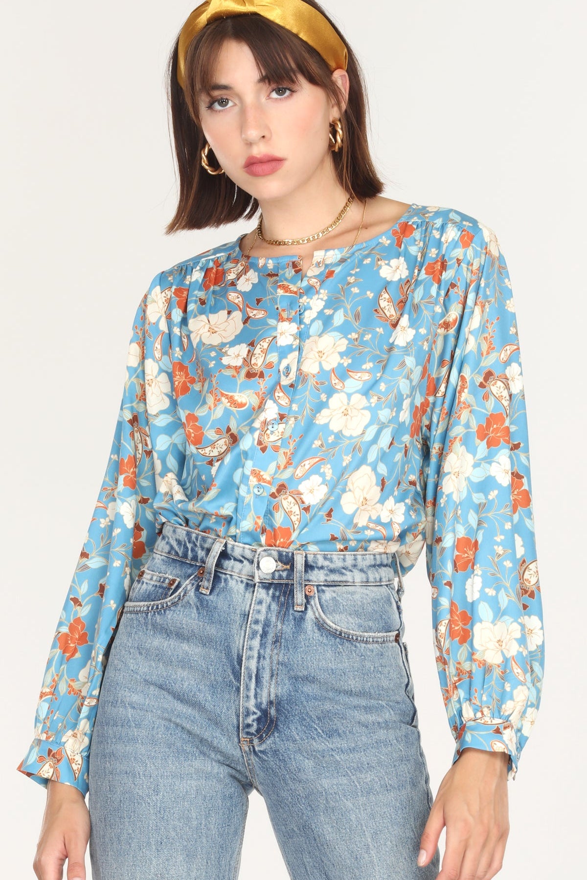 Felina Floral Button Up Blouse