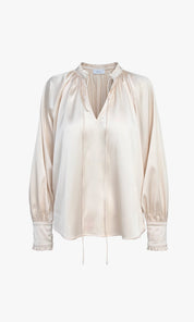 Larissa Wide Cuff Sateen Blouse
