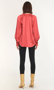 Larissa Wide Cuff Sateen Blouse
