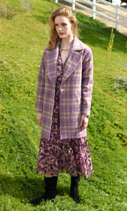 Tanya Wide Lapel Check Coat