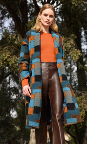 Monsi Patchwork Shawl Duster Coat