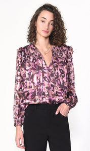 Tanis Tie Front Ruffle Blouse