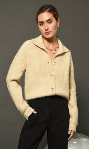 Pauline Button Front Crop Sweater