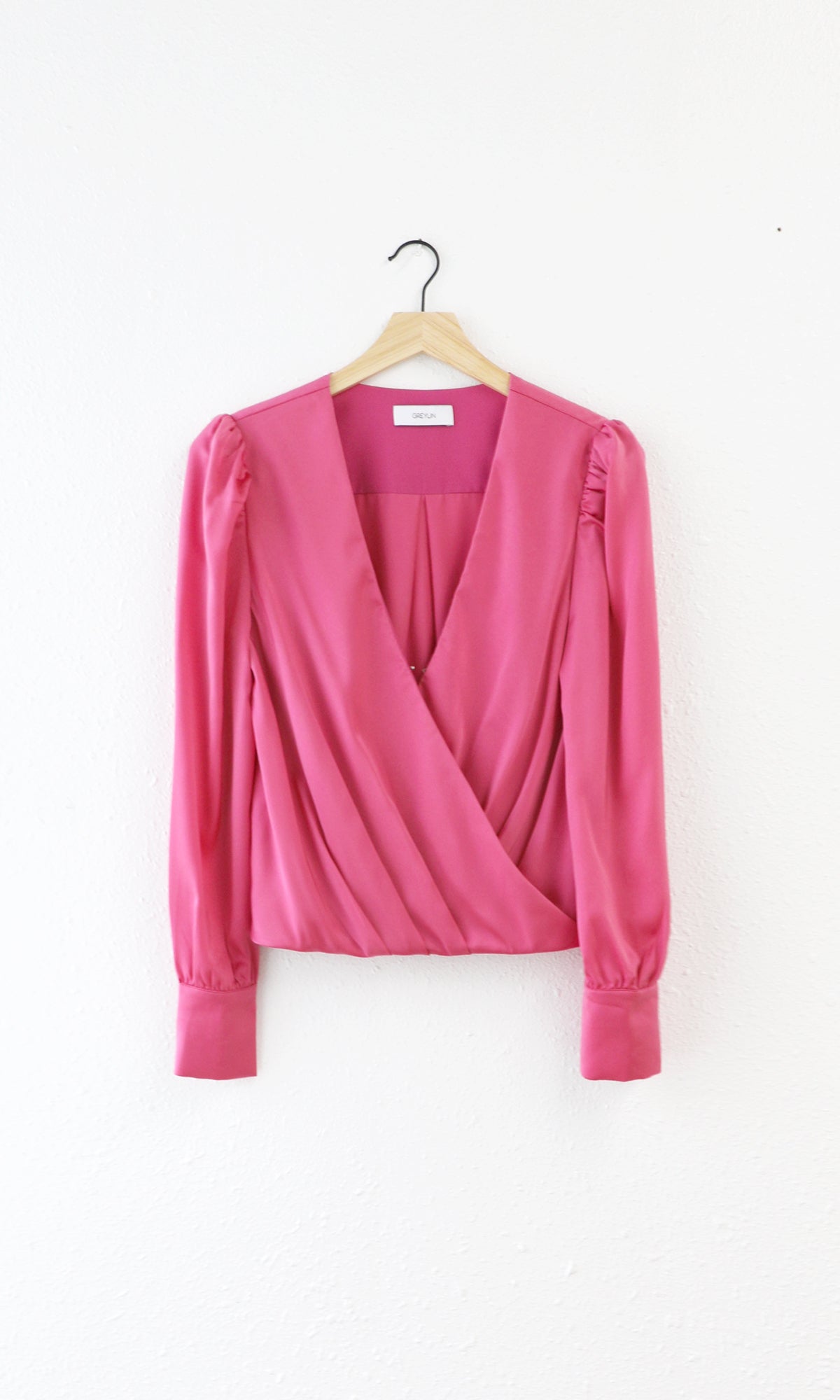 Lourdes Wrap Front Cuffed Blouse
