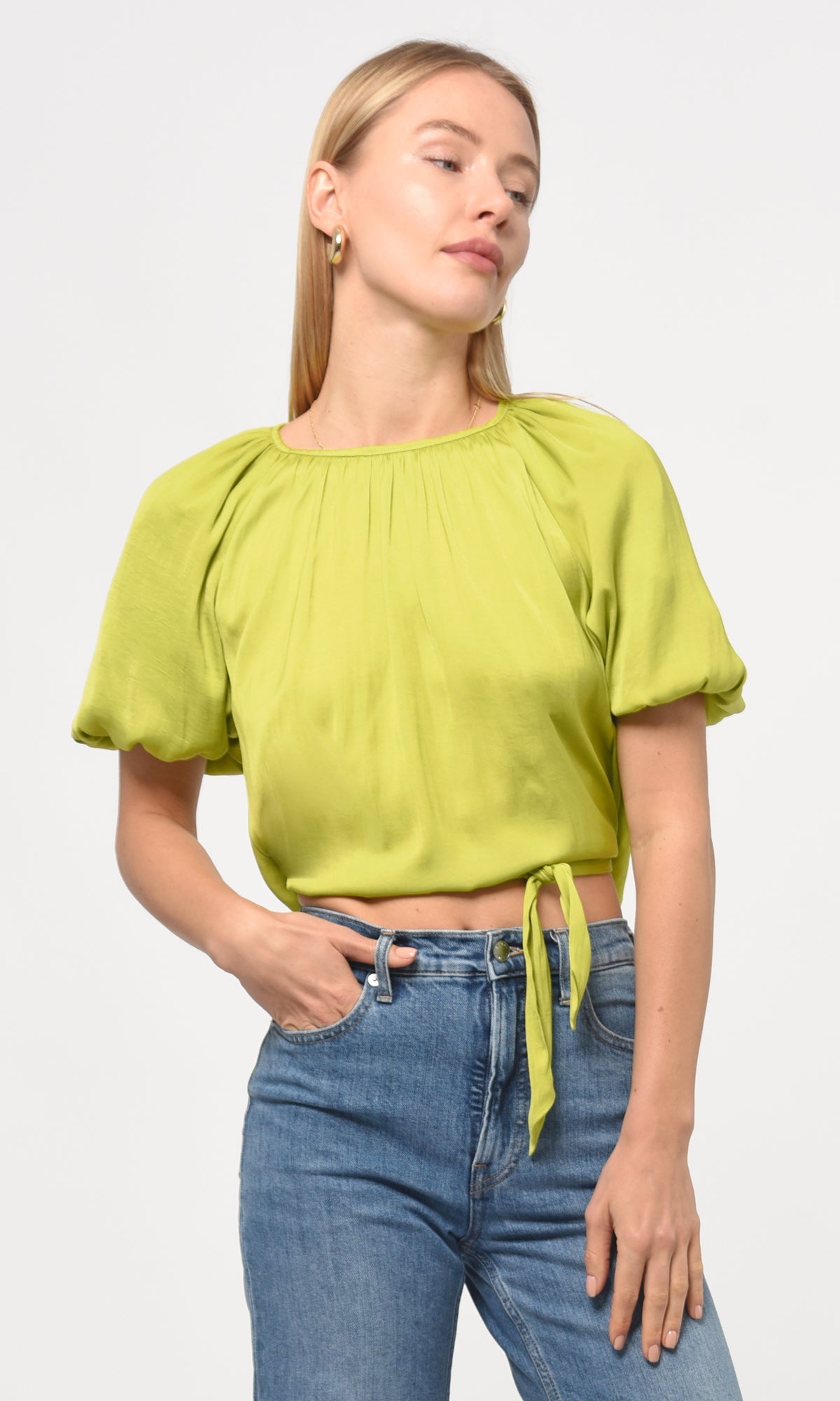 Nadia Tie Back Balloon Sleeve Top